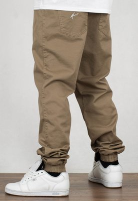 Spodnie Moro Sport Joggery Stich M Pocket beżowe materiałowe