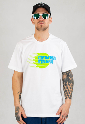 T-shirt Ciemna Strefa Glob biało neonowy