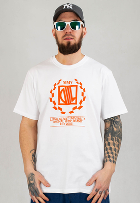 T-shirt Diil Laur biało pomarańczowy