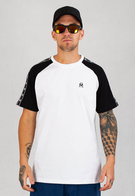 T-shirt Ganja Mafia GM Stripe 2Tone biały