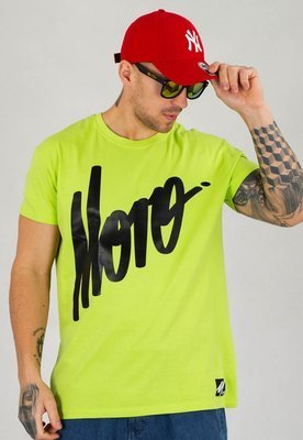 T-shirt Moro Sport Slant Tag limonkowy