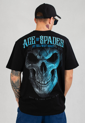 T-shirt Pit Bull Blue Skull czarny