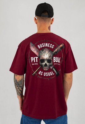 T-shirt Pit Bull Business As Usual bordowy