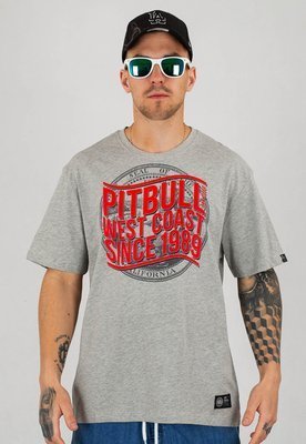 T-shirt Pit Bull California Dog szary melanż