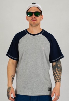 T-shirt Pit Bull Garment Washed Raglan Small Logo szaro granatowy