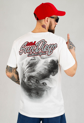 T-shirt Pit Bull Middle Weight 190 San Diego Dog biały