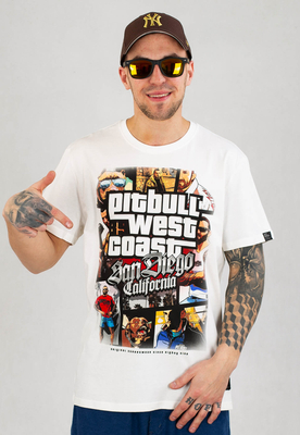 T-shirt Pit Bull Most Wanted biały