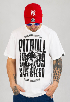 T-shirt Pit Bull San Diego Dog biały