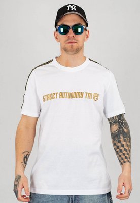 T-shirt Street Autonomy Lampass biało złoty 
