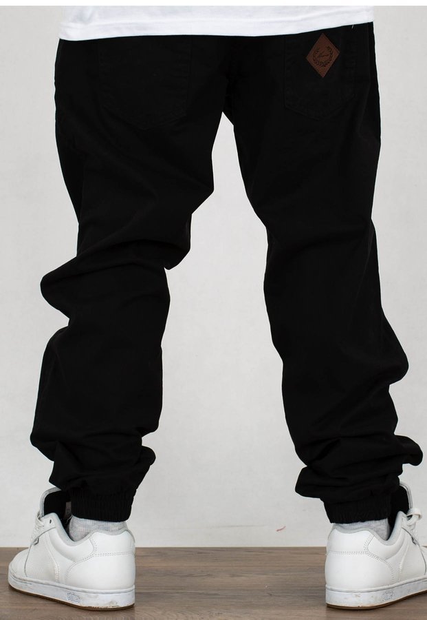  Spodnie Moro Sport Joggery Paris Laur Leather Pocket czarne