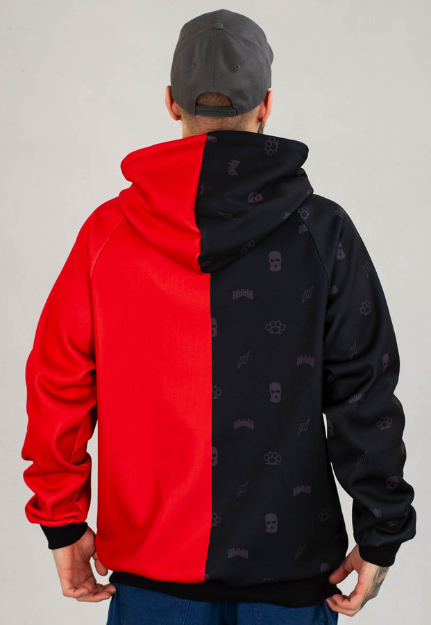 Bluza Chada Pattern Split czarno czerwona