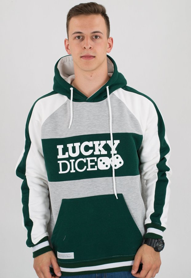 Bluza Lucky Dice Cut Colour szaro zielona