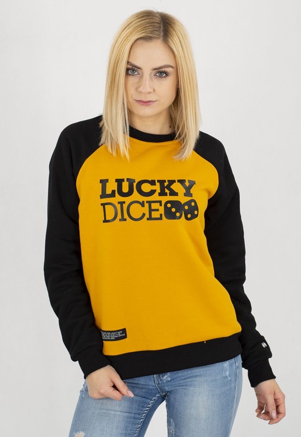 Bluza Lucky Dice Logo Raglan Colour miodowo czarna