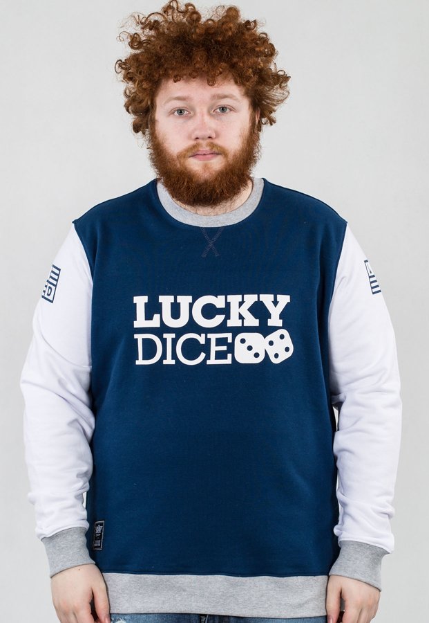 Bluza Lucky Dice Seven granatowo biała