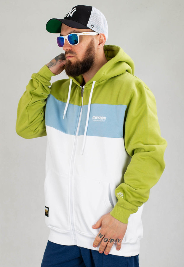 Bluza Mass Hoodie Zip Target zielono biało błękitna