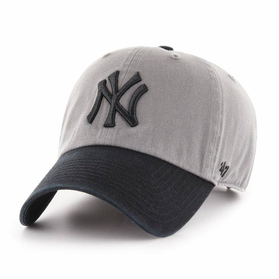 Czapka 47 Brand Clean Up Two Tone MLB New York Yankees szaro czarna