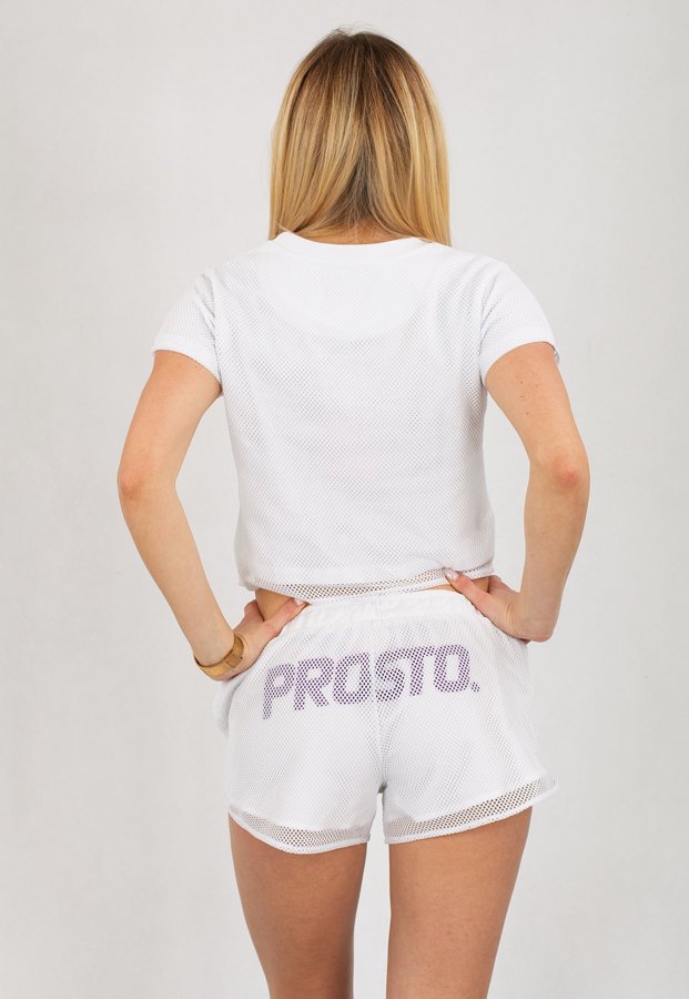 Spodenki Prosto Game Shorts Net białe