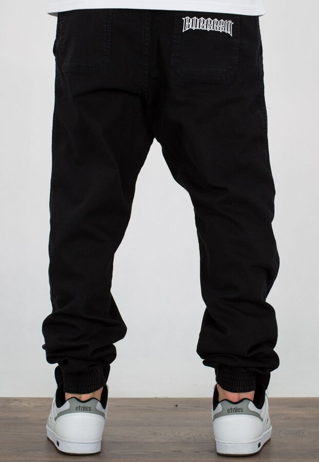Spodnie B.O.R. Biuro Ochrony Rapu Jogger Fit Guma B Outline czarny jeans