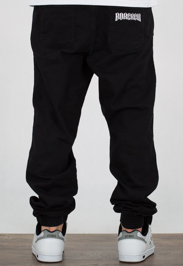 Spodnie B.O.R. Biuro Ochrony Rapu Jogger Fit Guma Classic BORCrew czarny jeans