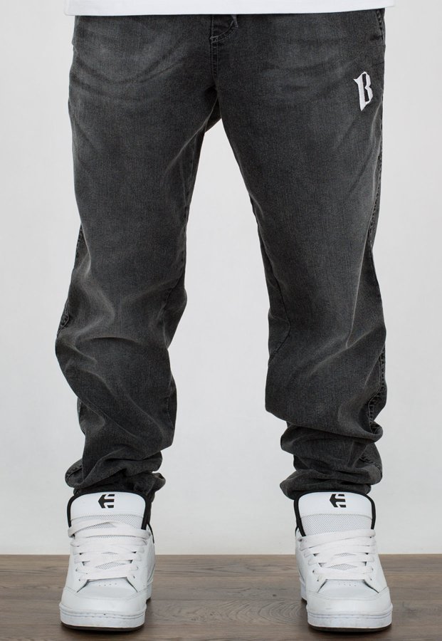 Spodnie B.O.R. Biuro Ochrony Rapu Jogger Fit Guma Classic BORCrew szary jeans