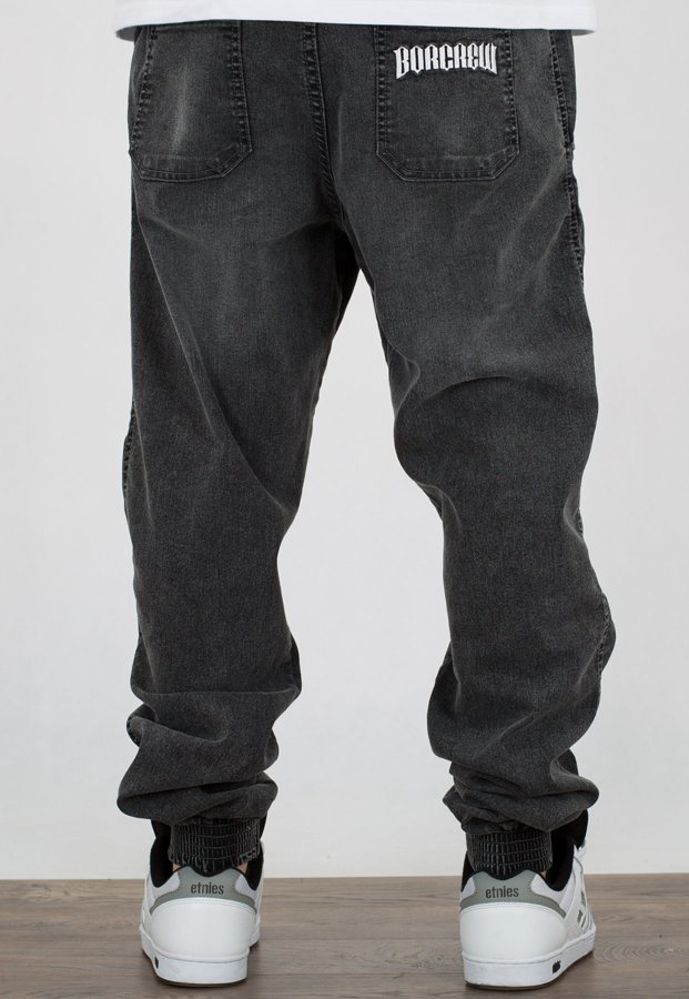 Spodnie B.O.R. Biuro Ochrony Rapu Jogger Fit Guma Classic BORCrew szary jeans
