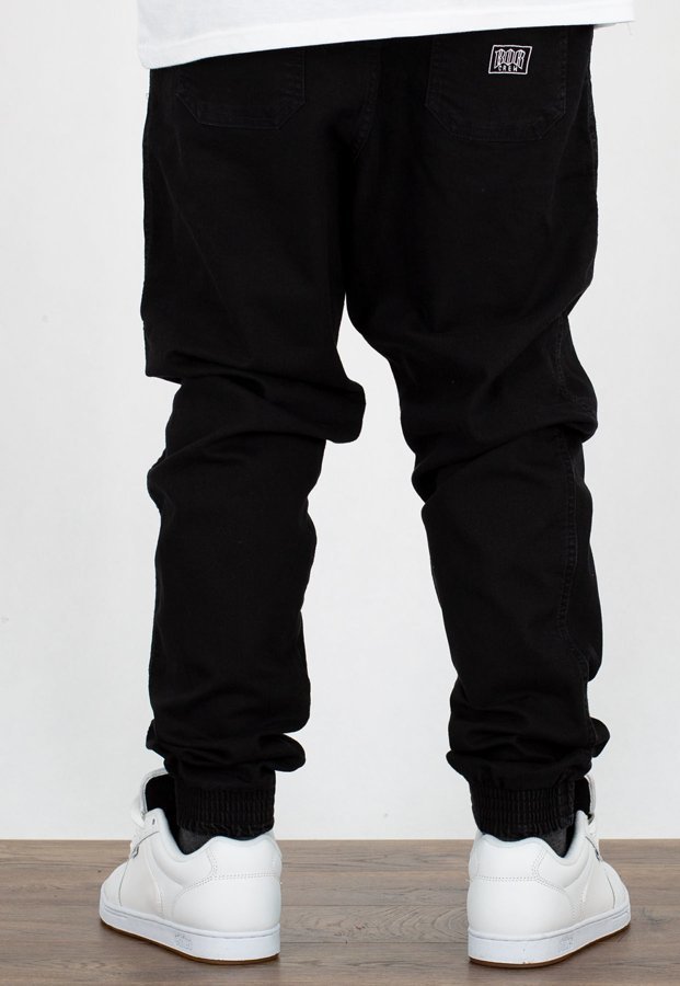 Spodnie B.O.R. Biuro Ochrony Rapu Jogger Fit Gyma Strecz BOR New Outline czarny jeans