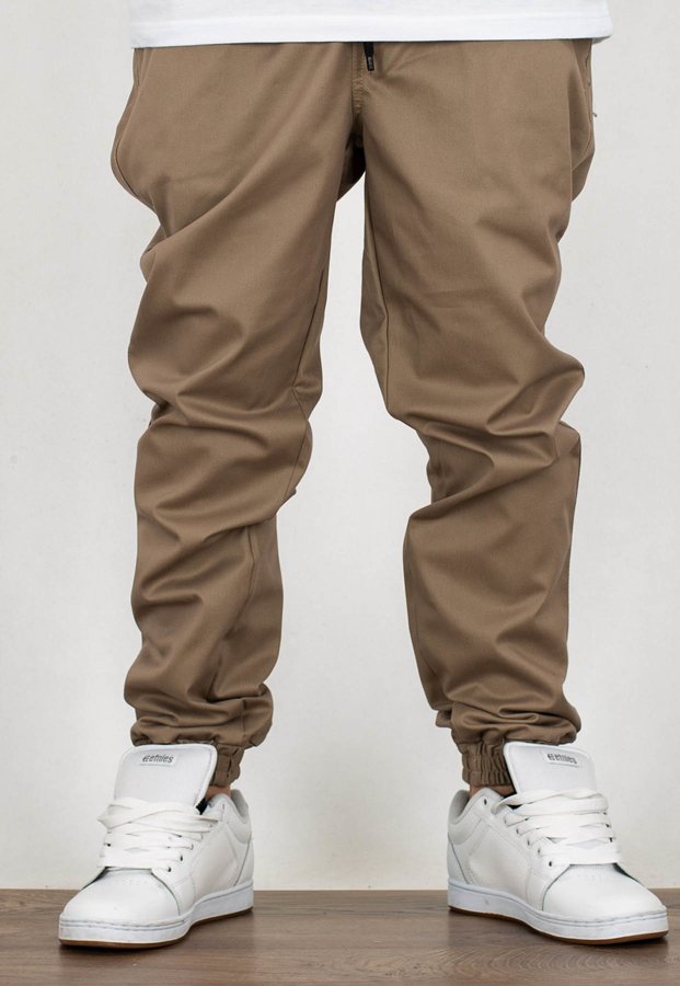 Spodnie Moro Sport Joggery M Line Pocket guma w pasie beżowe