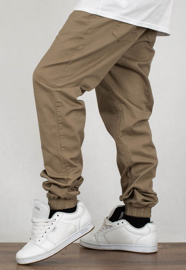 Spodnie Moro Sport Joggery Mini Paris Pocket beżowe materiałowe