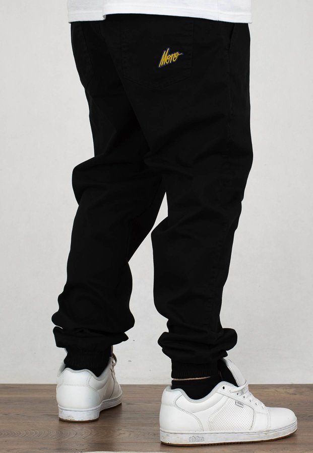 Spodnie Moro Sport Joggery Mini Slant Tag Pocket czarne materiałowe