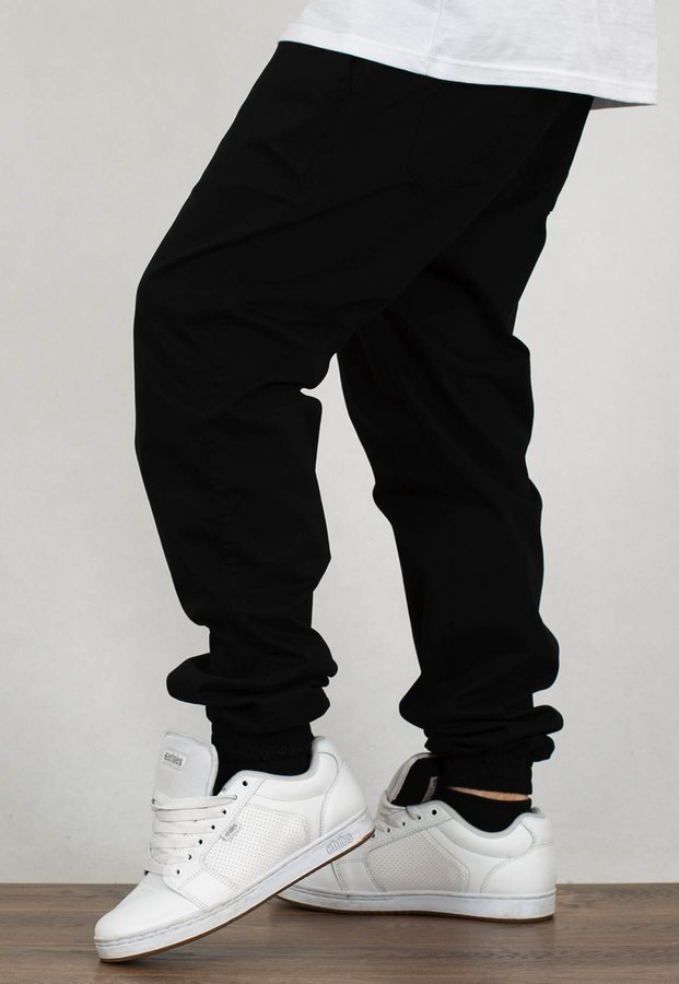 Spodnie Moro Sport Joggery Mini Slant Tag Pocket czarne materiałowe