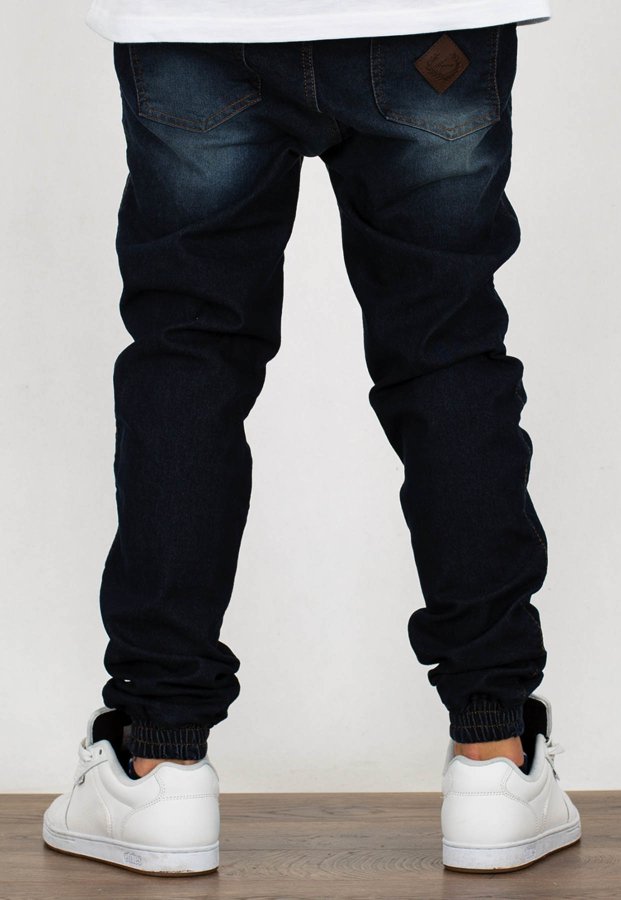Spodnie Moro Sport Joggery Paris Laur Leather Pocket guma w pasie mustache wash jeans