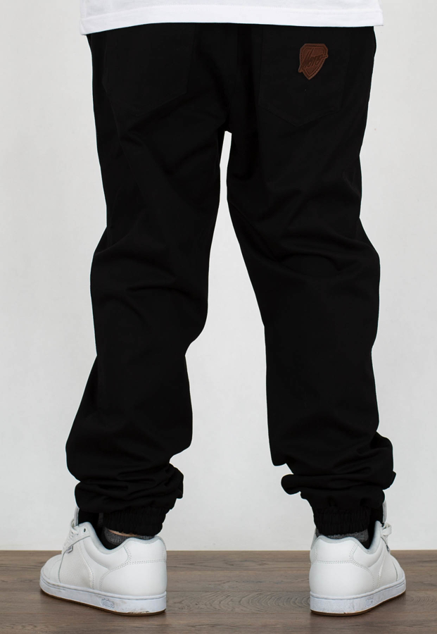 Spodnie Moro Sport Joggery Shield Leather Pocket czarne