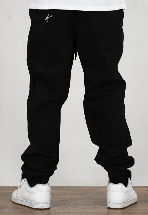 Spodnie Moro Sport Joggery Stich M Pocket czarne materiałowe