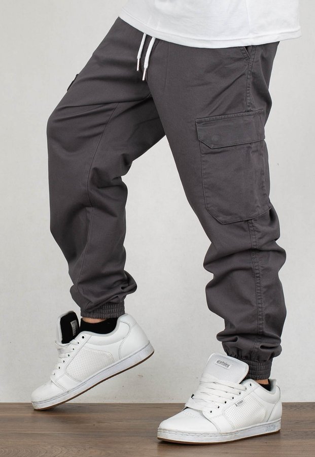 Spodnie SSG Bojówki Jogger Guma Slim Premium szare