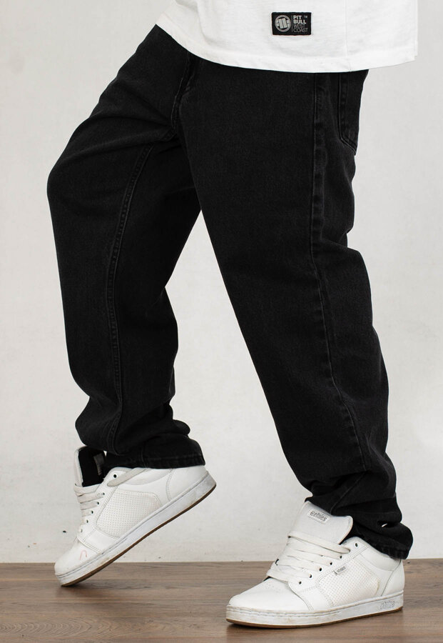Spodnie SSG Jeansy Regular Laser Big Logo czarny jeans