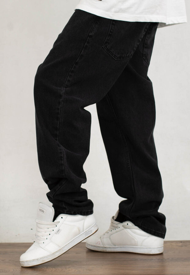 Spodnie SSG Jeansy Regular Laser Big Logo czarny jeans