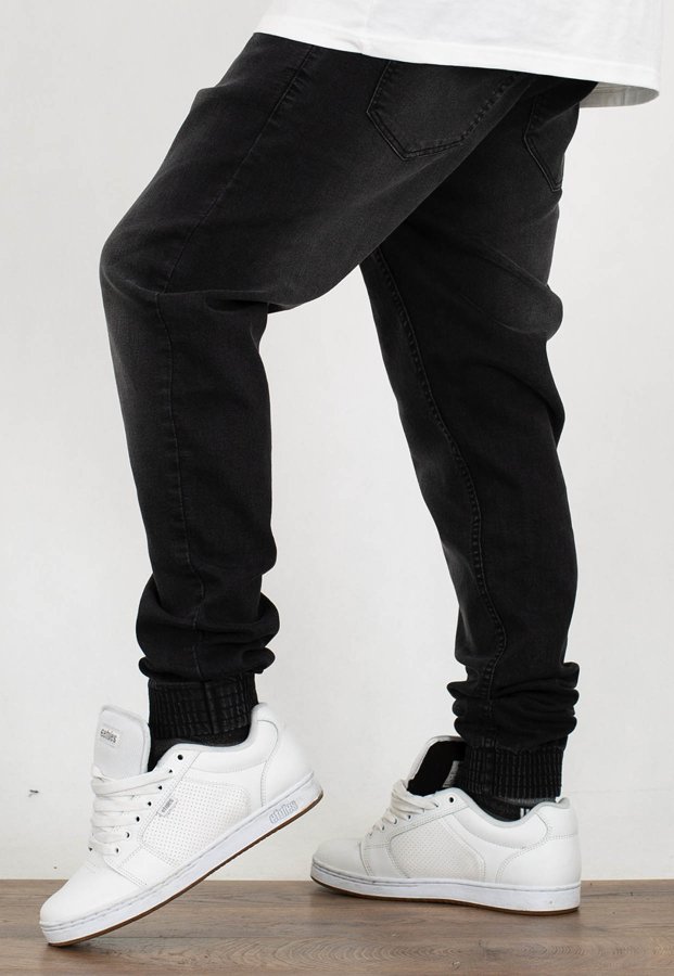 Spodnie SSG Jogger Premium Jeans Wycierane czarne Lekko Wytarte
