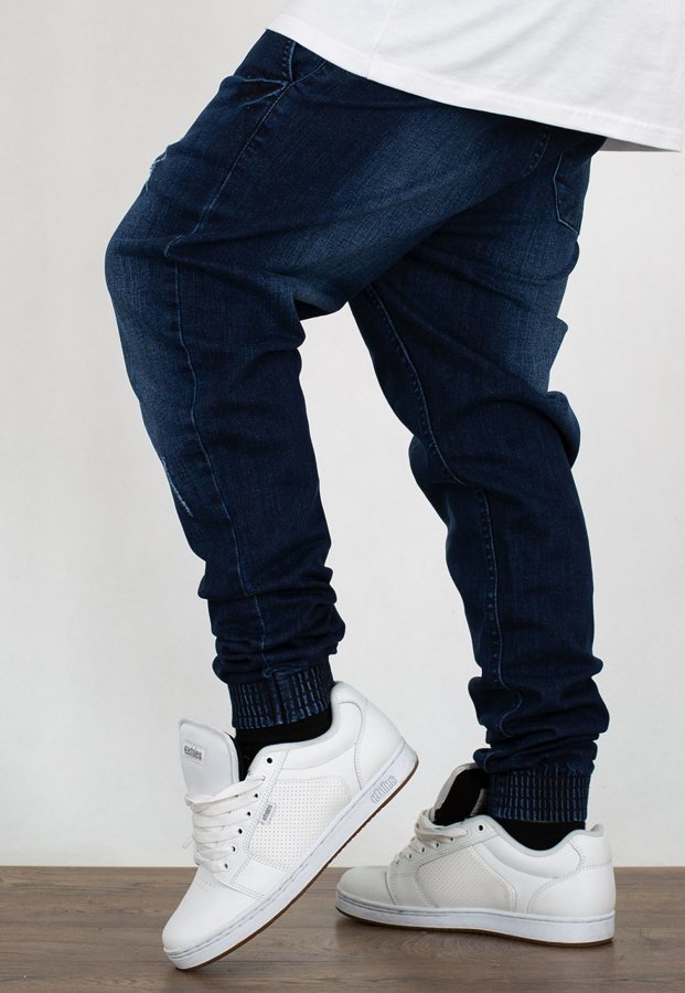 Spodnie SSG Jogger Premium Jeans wycierane z zagnieceniami