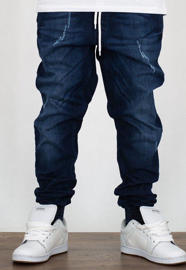 Spodnie SSG Jogger Premium Jeans wycierane z zagnieceniami