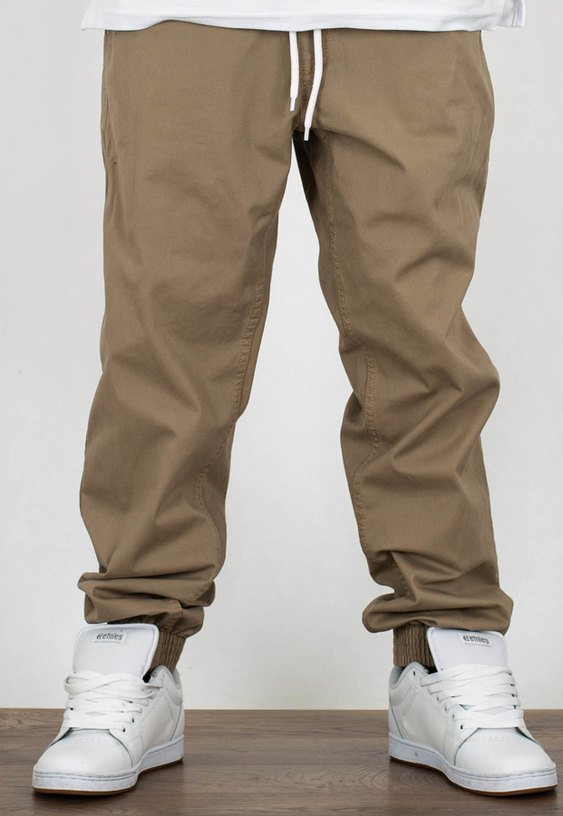 Spodnie SSG Jogger Regular z Gumą Tkaninowe beżowe