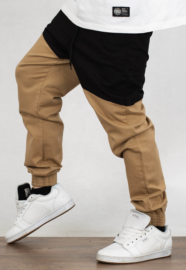 Spodnie SSG Jogger Slim Double Slim beżowo czarne