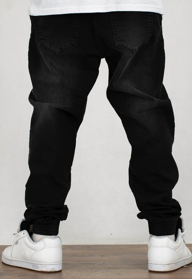 Spodnie SSG Jogger Slim Skin Jeans Wycierane Premium Black Dark