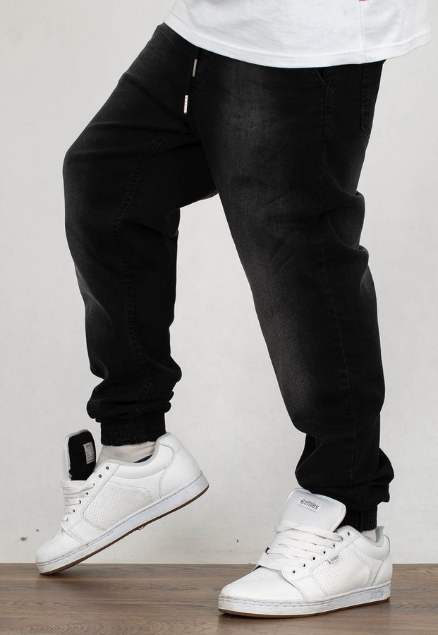 Spodnie SSG Jogger Slim Skin Jeans Wycierane Premium Black Dark