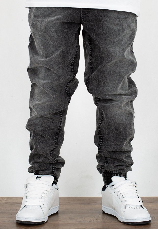 Spodnie SSG Joggery Slim Jeans Black szare lekko przecierane