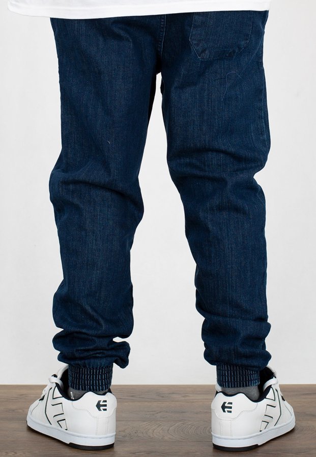 Spodnie SSG Joggery Slim Jeans Slim Haft medium blue