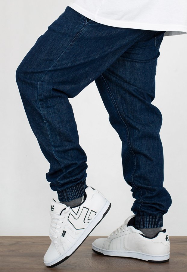 Spodnie SSG Joggery Slim Jeans Slim Haft medium blue