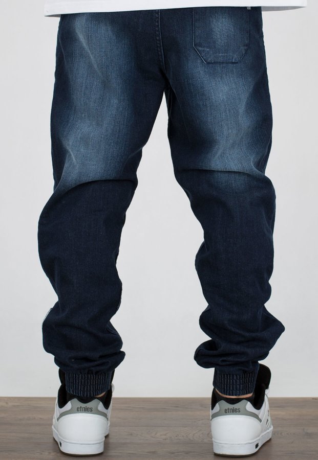 Spodnie SSG Premium Joggery Slim Jeans Wycierane Z Gumą dark cieniowane