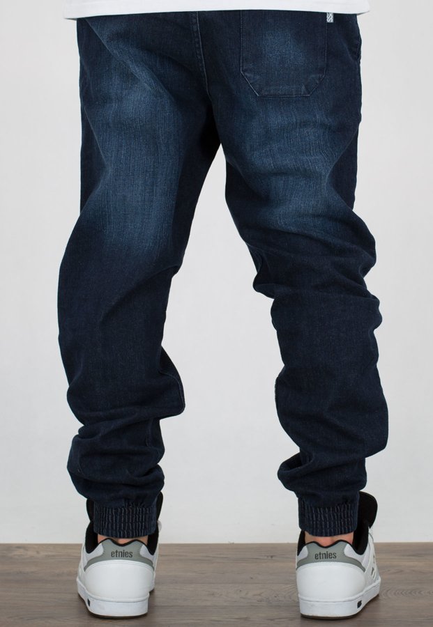 Spodnie SSG Premium Joggery Slim Jeans Wycierane Z Gumą dark przecierane