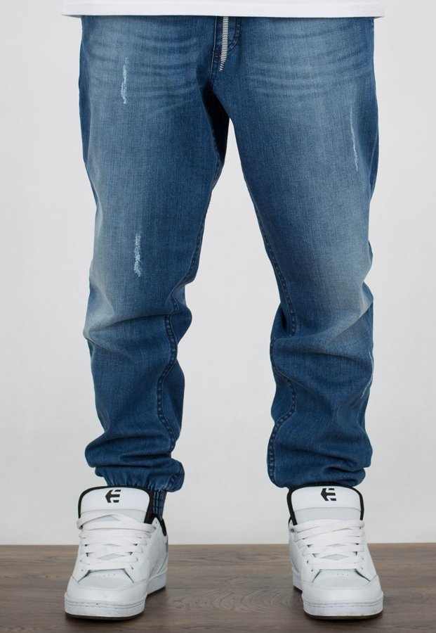 Spodnie SSG Premium Joggery Slim Jeans Wycierane Z Gumą przecierane