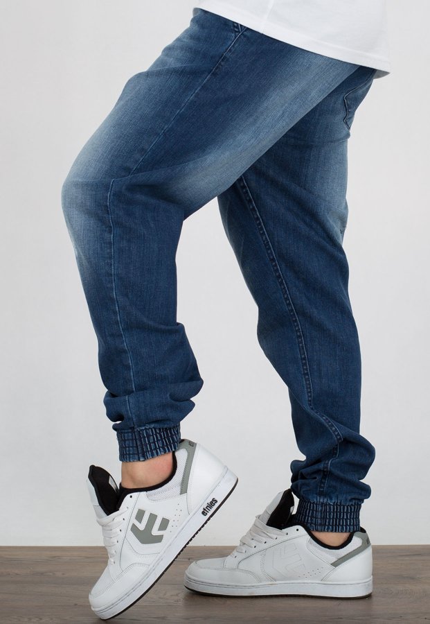 Spodnie SSG Premium Joggery Slim Jeans Wycierane Z Gumą z zagnieceniami
